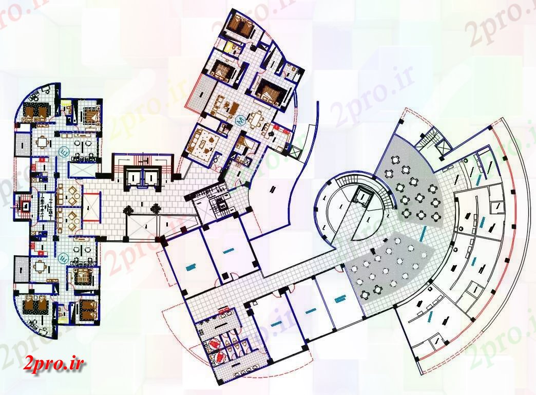 دانلود نقشه مسکونی  ، ویلایی ، آپارتمان  با مسکن محل کار آپارتمان     (کد159587)