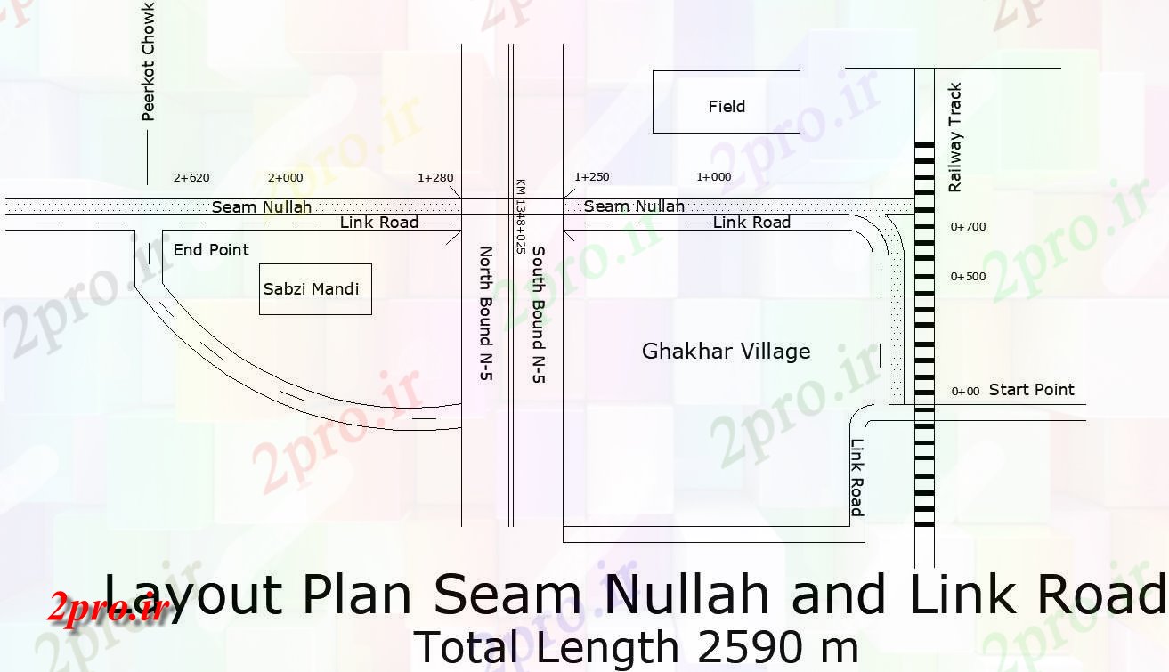 دانلود نقشه پلان مقطعی لینک جاده جزئیات مقطع از      (کد159610)