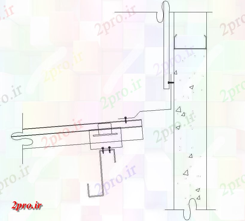 دانلود نقشه پلان مقطعی بخش تاج جزئیات از      (کد159614)