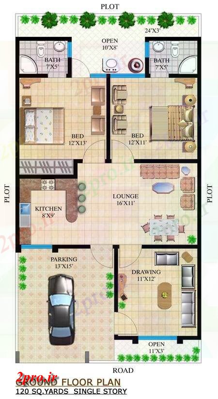 دانلود نقشه مسکونی ، ویلایی ، آپارتمان میدان طرحی Y خانه (زمین + 1 طبقه) 7 در 13 متر (کد159637)