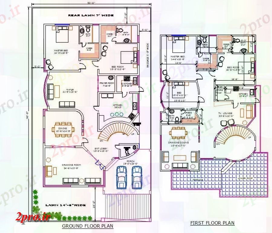 دانلود نقشه مسکونی ، ویلایی ، آپارتمان X90 پا معماری خانه طرحی با مبلمان نشیمن (4500 فوت مربع) 15 در 26 متر (کد159645)
