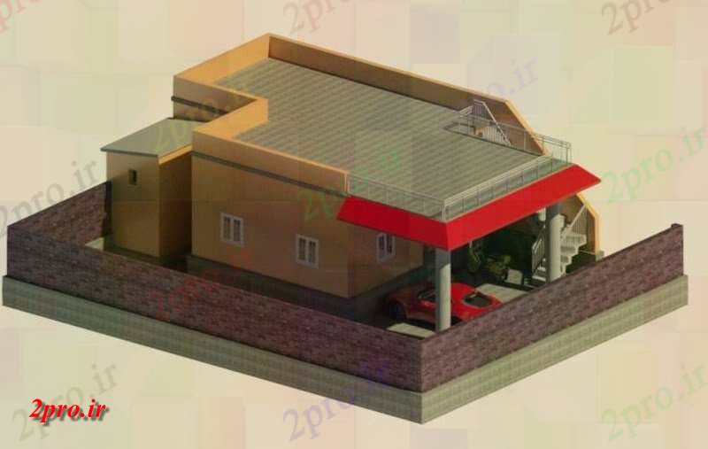 دانلود نقشه مسکونی ، ویلایی ، آپارتمان طرحی پارکینگ مدل خانه اتومبیل 1200 فوت مربع 14 در 18 متر (کد159737)