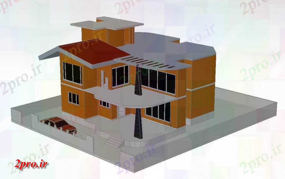 دانلود نقشه خانه های سه بعدی مدل تریدی از طراحی خانه برای (کد159738)