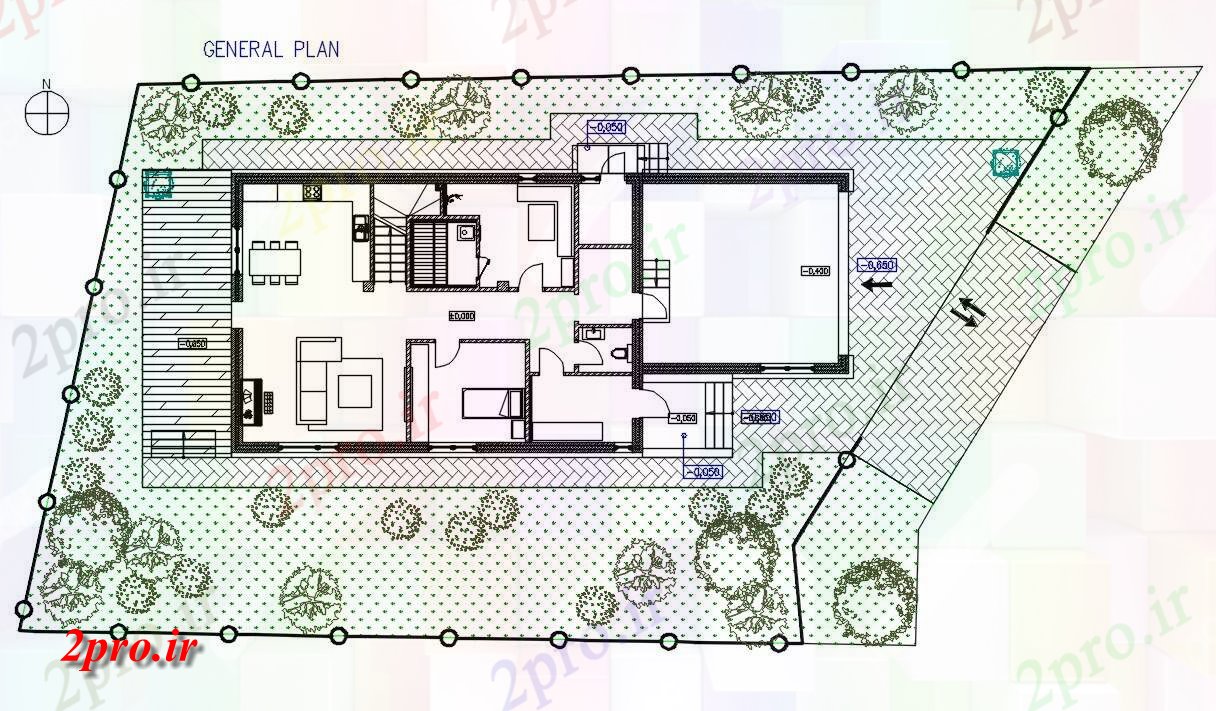 دانلود نقشه مسکونی ، ویلایی ، آپارتمان طرحی جامع اتوکد خانه نشیمن 9 در 24 متر (کد159774)