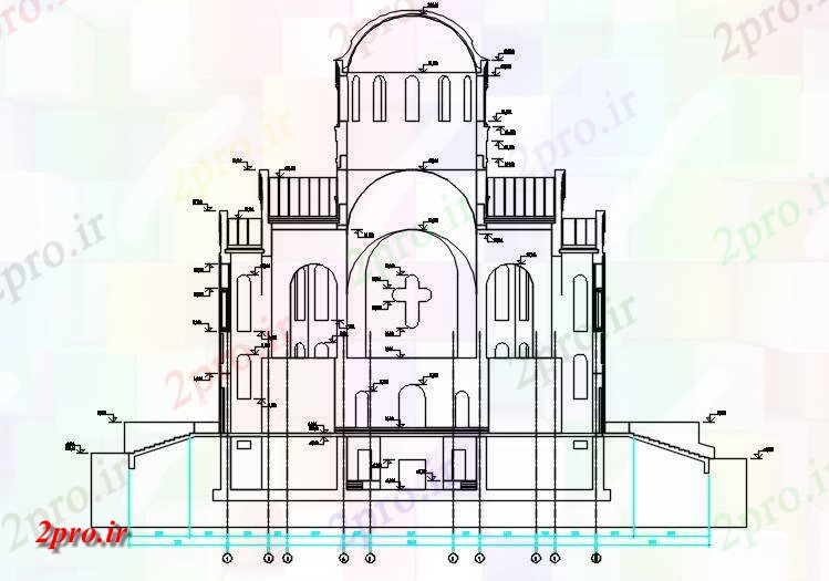 دانلود نقشه کلیسا - معبد - مکان مذهبی  طرحی کلیسای نشیمن  (کد159775)