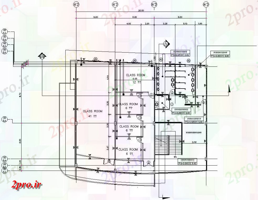 دانلود نقشه پلان مقطعی    ساختمان مدرسه طرحی طبقه و بخش جزئیات   دو بعدی   (کد159781)