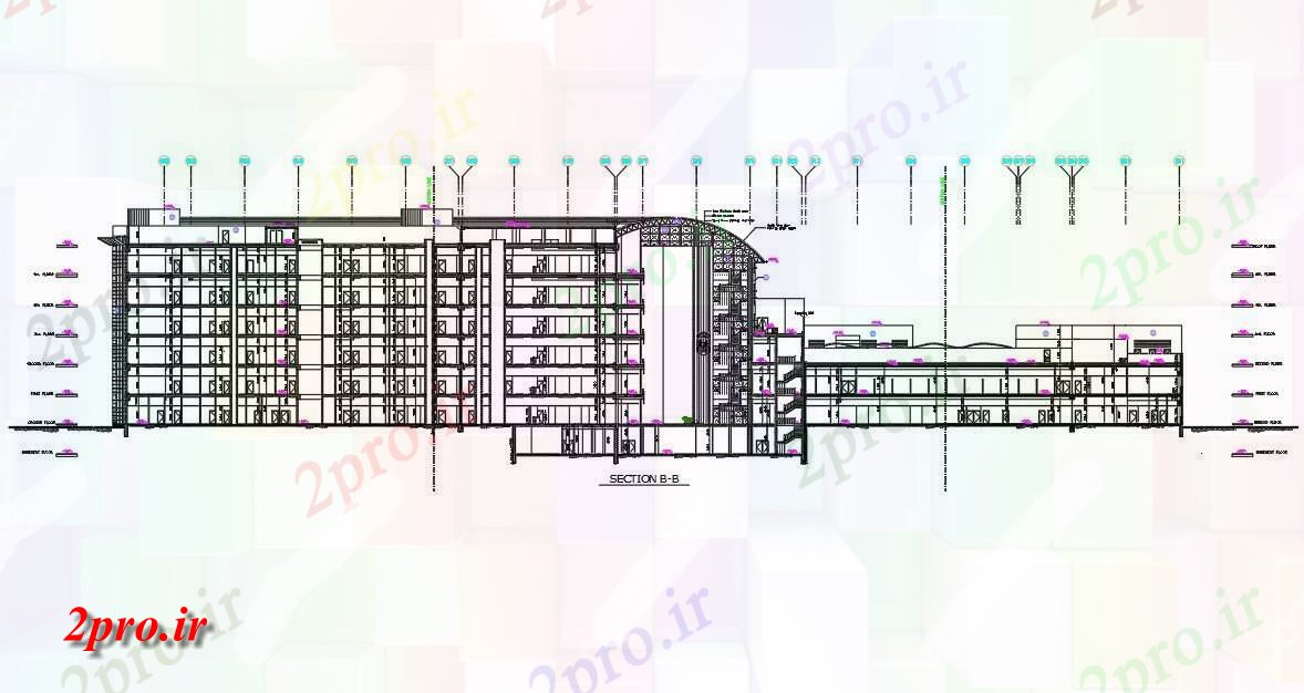 دانلود نقشه هایپر مارکت  - مرکز خرید - فروشگاه معماری بازار ساختمان بخش   (کد159833)