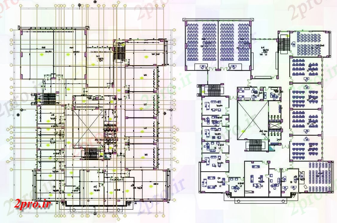 دانلود نقشه دانشگاه ، آموزشکده ، موسسه - فنی طرحی کار دانشگاه ، آموزشکده طراحی با مرکز خط 44 در 52 متر (کد159848)