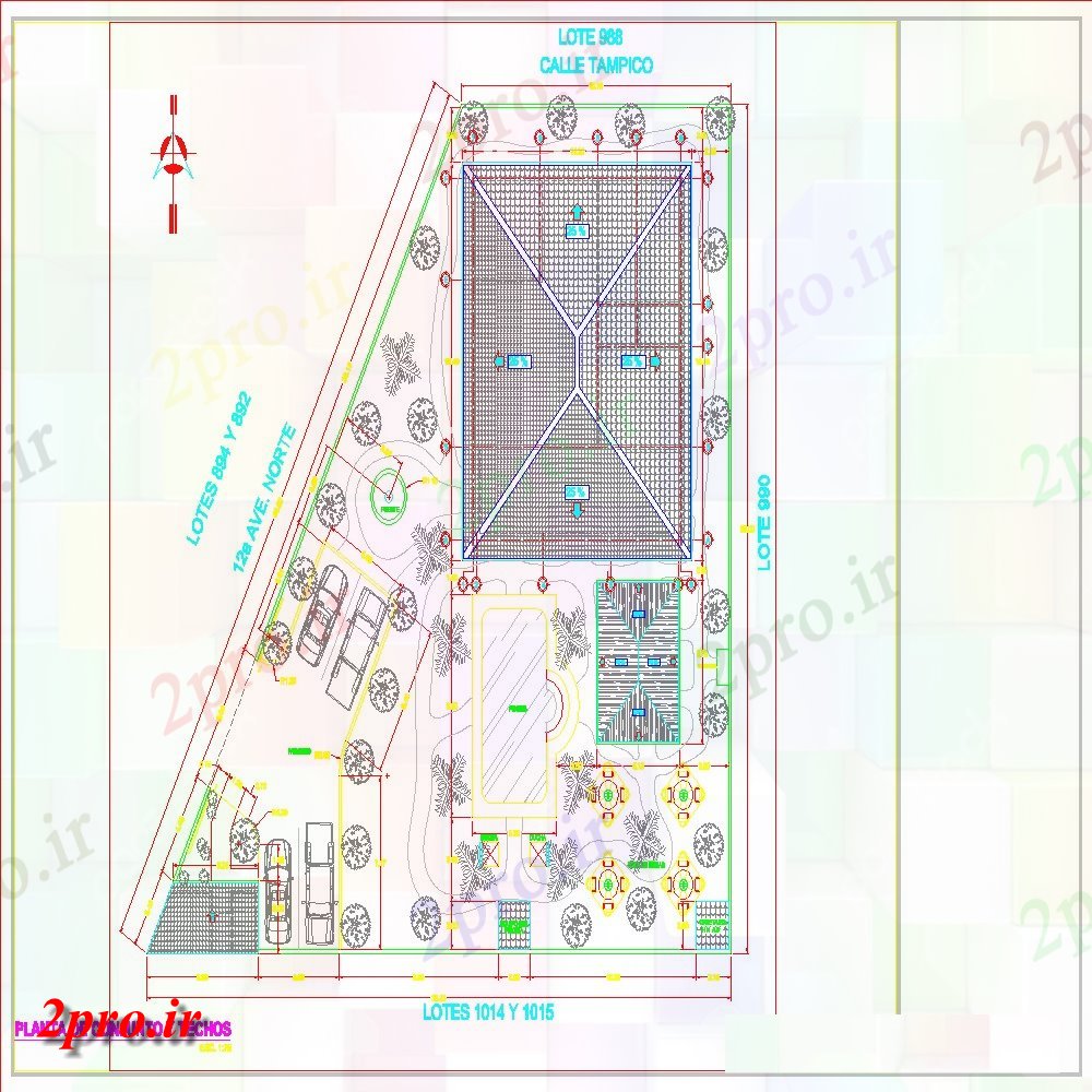 دانلود نقشه مسکونی ، ویلایی ، آپارتمان طراحی طرحی اصلی 35 در 36 متر (کد159870)