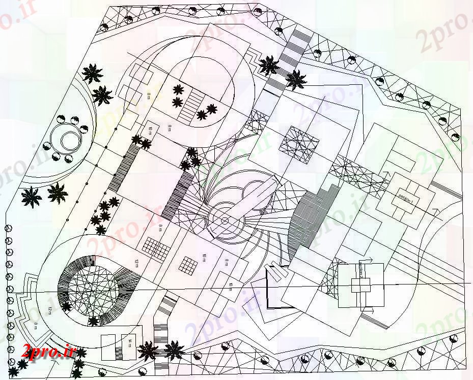 دانلود نقشه اتوماسیون باغ    دو بعدی   از برج معماری ساخت جزئیات طراحی چشم انداز زیبا    (کد159878)