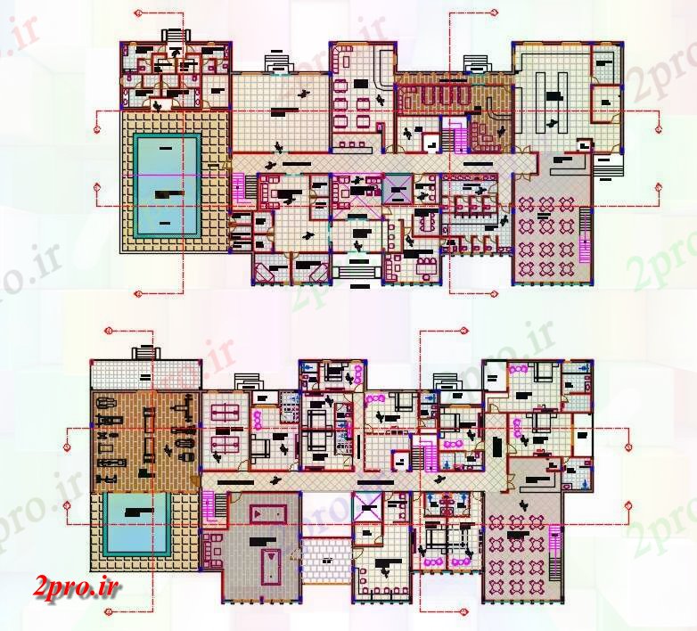 دانلود نقشه باشگاه طرحی ساختمان باشگاه خانه نشیمن 24 در 50 متر (کد159940)