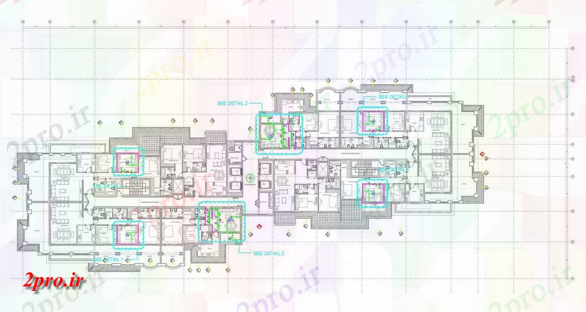دانلود نقشه مسکونی ، ویلایی ، آپارتمان طراحی طرحی آپارتمان 3BHK چیدمان 30 در 82 متر (کد159971)