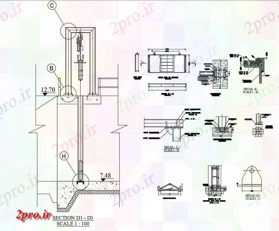 دانلود نقشه پلان مقطعی   از بخش مبانی طراحی  (کد159974)