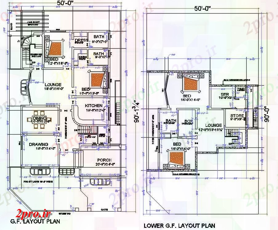 دانلود نقشه مسکونی ، ویلایی ، آپارتمان X90 معماری خانه طبقه همکف و طبقه اول 12 در 21 متر (کد160016)