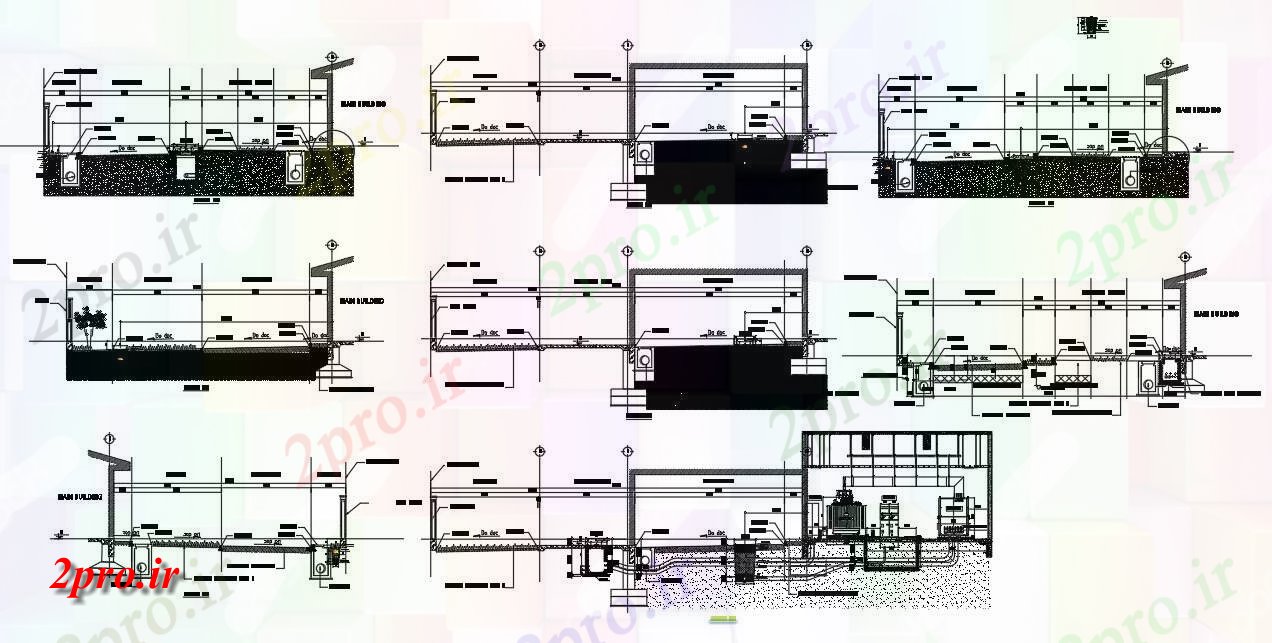 دانلود نقشه پلان مقطعی   طراحی از بخش لوله کشی زیرزمینی  (کد160061)