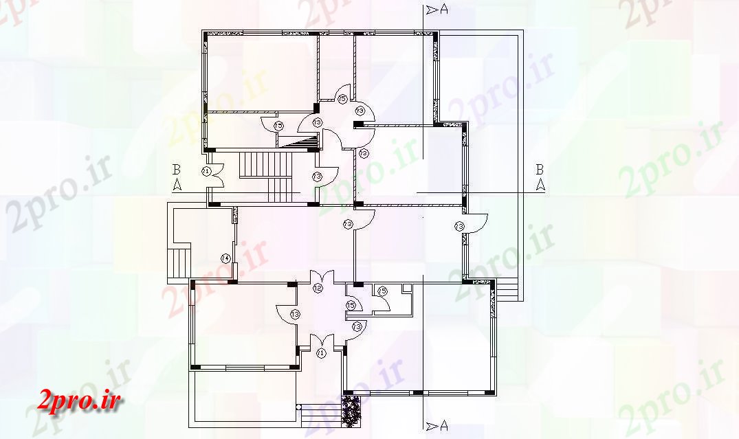 دانلود نقشه خانه های کوچک ، نگهبانی ، سازمانی - X 50 'پا اقامت ویلایی طرحی طبقه 18 در 20 متر (کد160080)