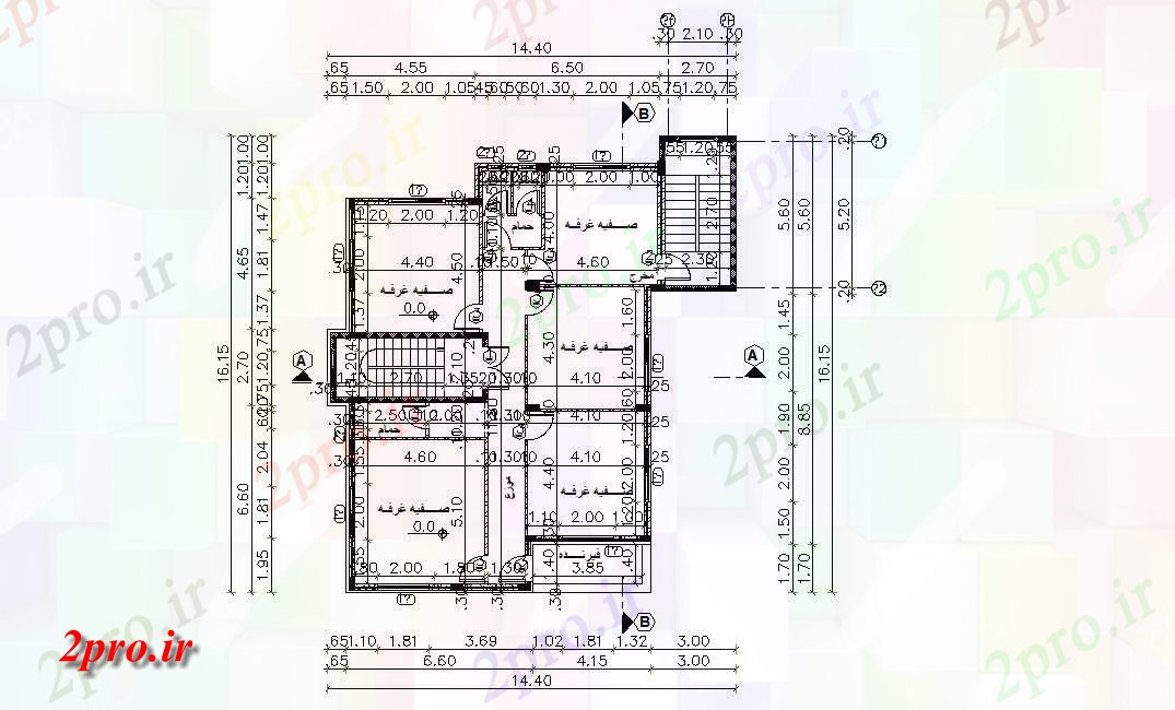 دانلود نقشه خانه های کوچک ، نگهبانی ، سازمانی - X 50 'پا اقامت ویلایی طبقه طرح 14 در 16 متر (کد160081)