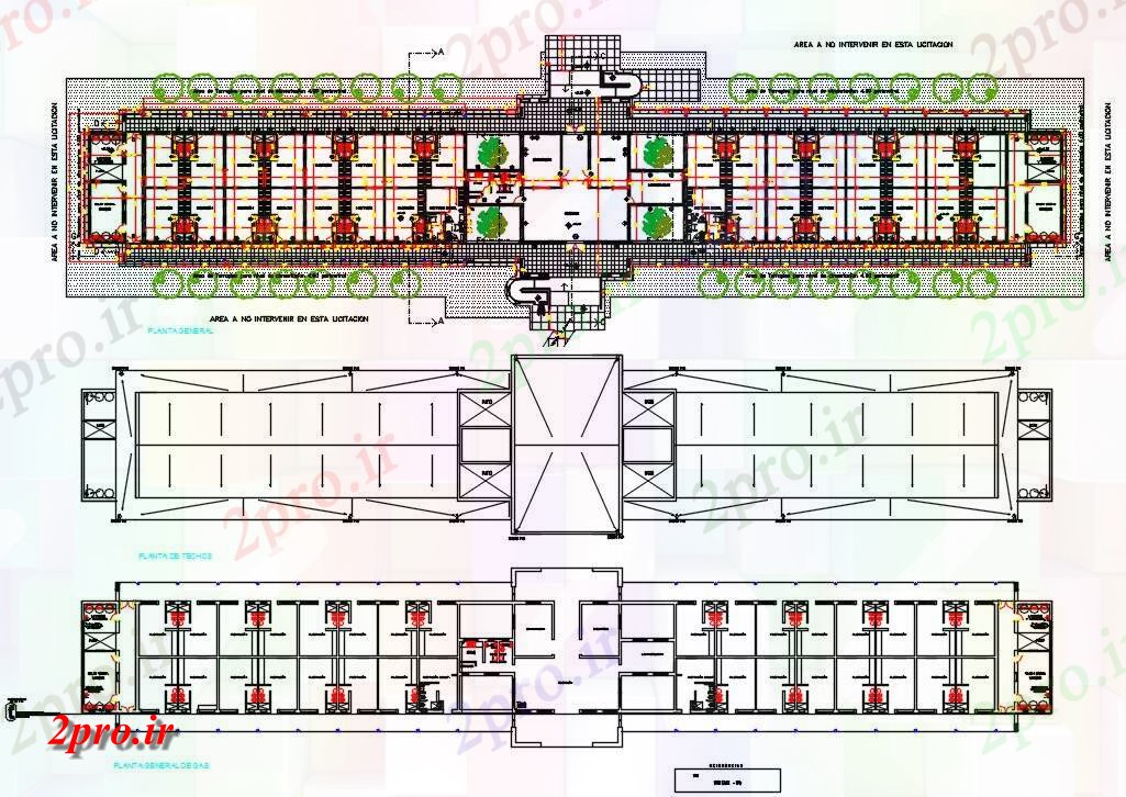 دانلود نقشه دانشگاه ، آموزشکده ، مدرسه ، هنرستان ، خوابگاه - خوابگاه طرحی طبقه با لوله کشی و 13 در 112 متر (کد160099)