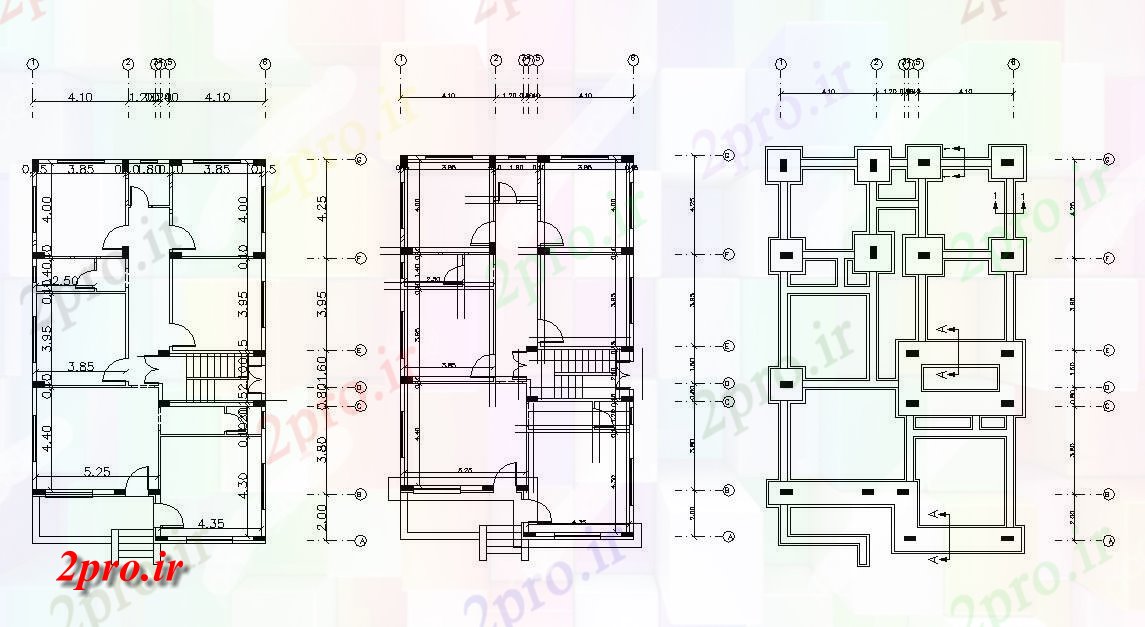 دانلود نقشه مسکونی ، ویلایی ، آپارتمان ویلا برای جای پای طراحی 10 در 16 متر (کد160103)
