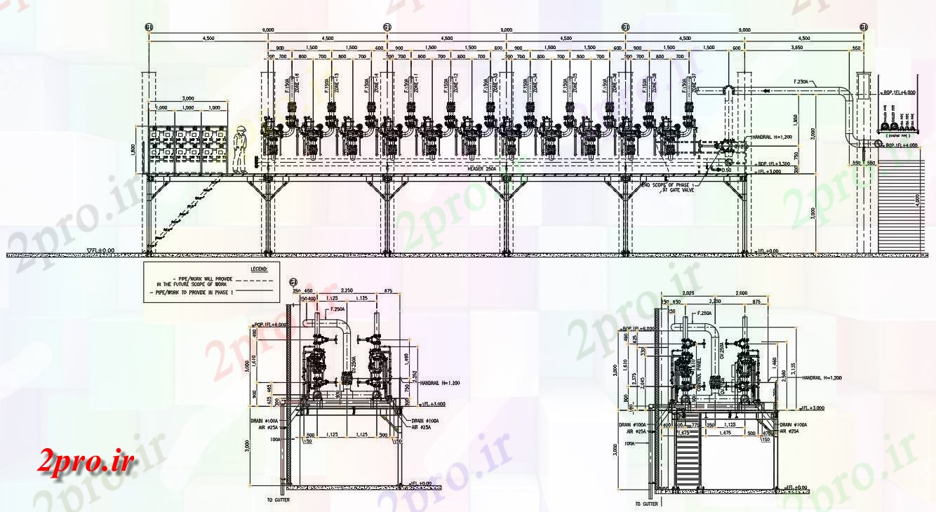 دانلود نقشه ماشین الات کارخانه   از پمپ تخلیه نما اتصال موتور و بخش    طراحی (کد160134)