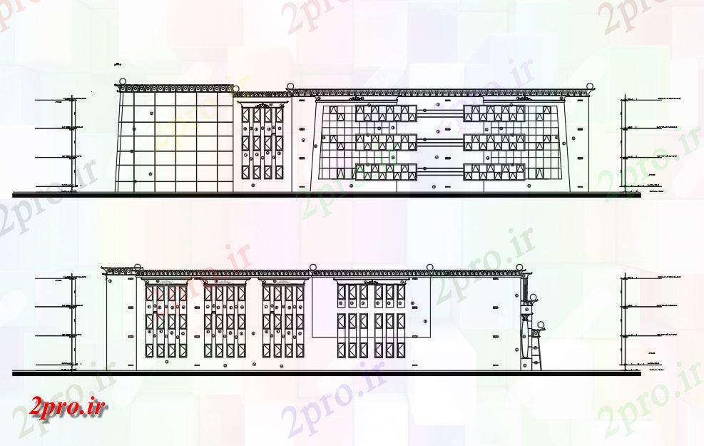 دانلود نقشه پلان مقطعی      از بخش های شگفت انگیز و جزئیات نما از دانشگاه ، آموزشکده   building (کد160162)