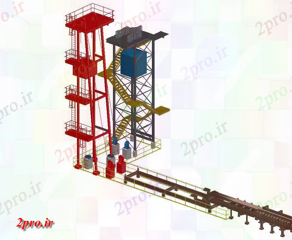 دانلود نقشه پلان مقطعی شگفت انگیز   تریدی نما برج موتور    طراحی (کد160173)