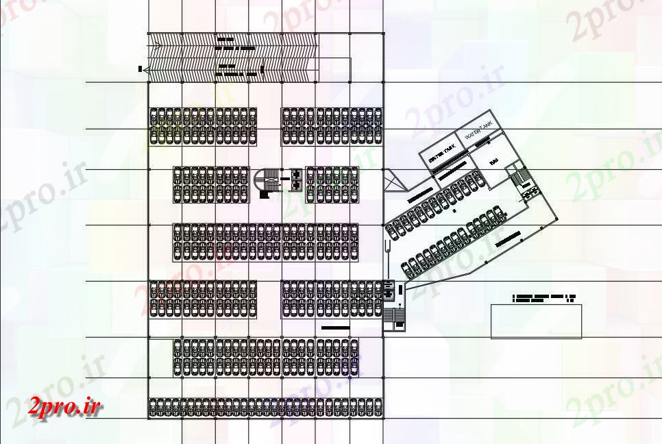 دانلود نقشه بلوک وسایل نقلیه  دو بعدی   رسم از ساختمان آپارتمان   جزئیات پارکینگ ماشین   طراحی  دو بعدی      (کد160203)