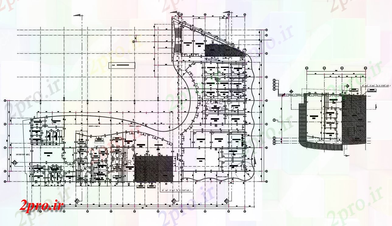 دانلود نقشه دانشگاه ، آموزشکده ، مدرسه ، هنرستان ، خوابگاه - طرحی طبقه معماری طراحی از ساختمان مدرسه را اتوکد دو بعدی 51 در 69 متر (کد160277)