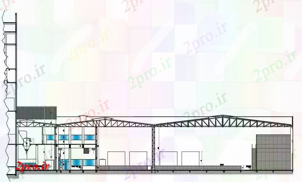 دانلود نقشه پلان مقطعی   طراحی داشتن جزئیات از جزئیات مقطعی از کارخانه پودر شیر    (کد160348)