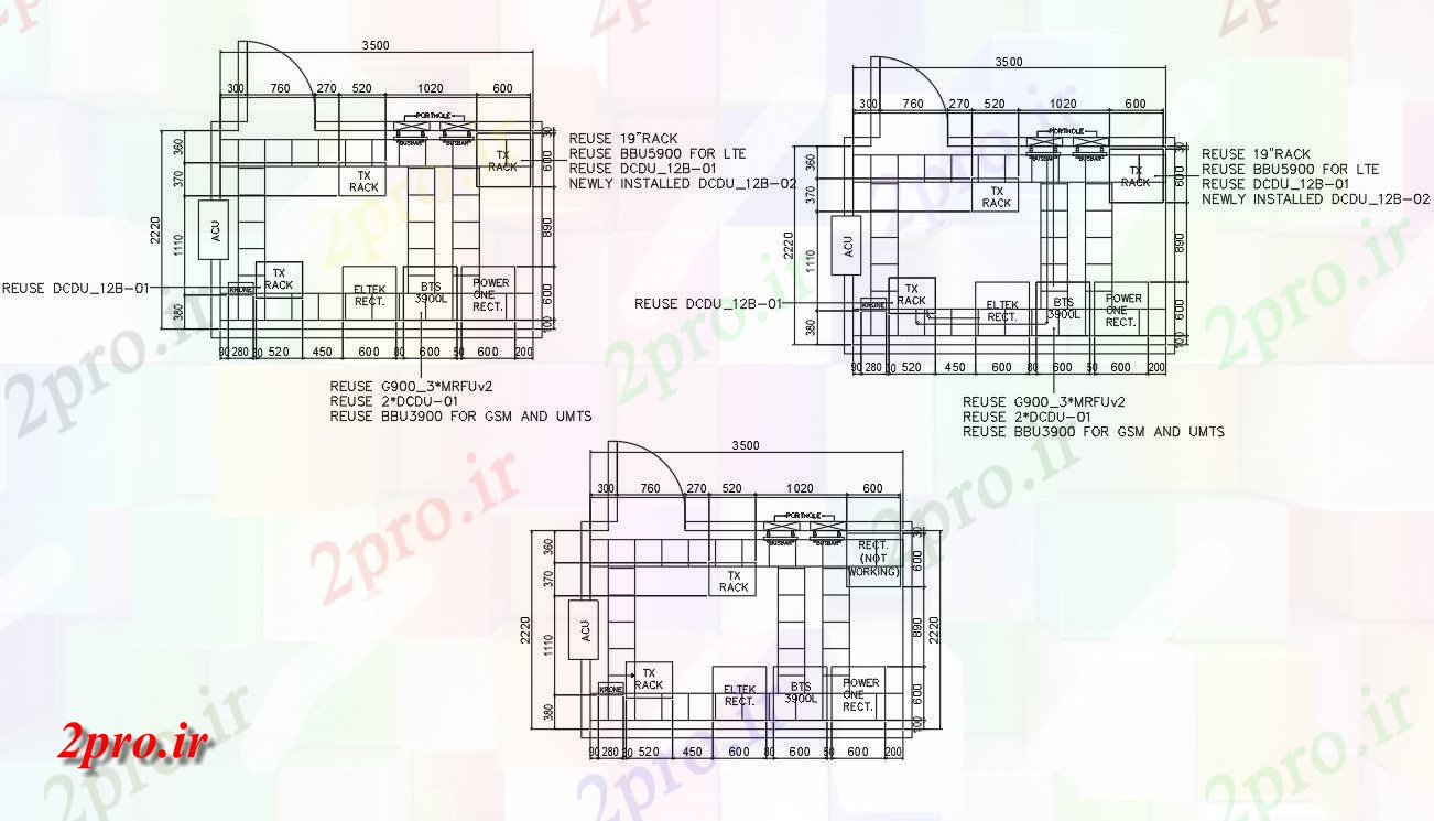 دانلود نقشه پلان مقطعی    نشیمن  جزئیات طرحی از داخل کابین برج تلفن همراه    (کد160370)