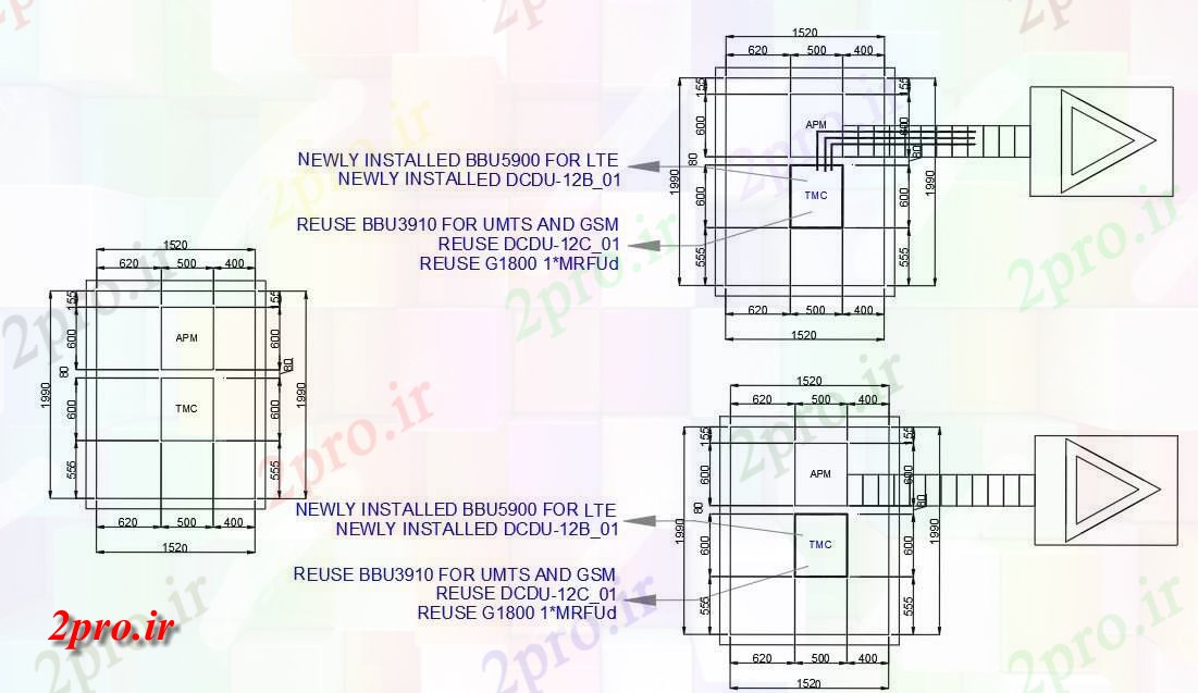 دانلود نقشه پلان مقطعی    نشیمن  جزئیات طرحی از داخل کابین برج های رادیویی    (کد160377)