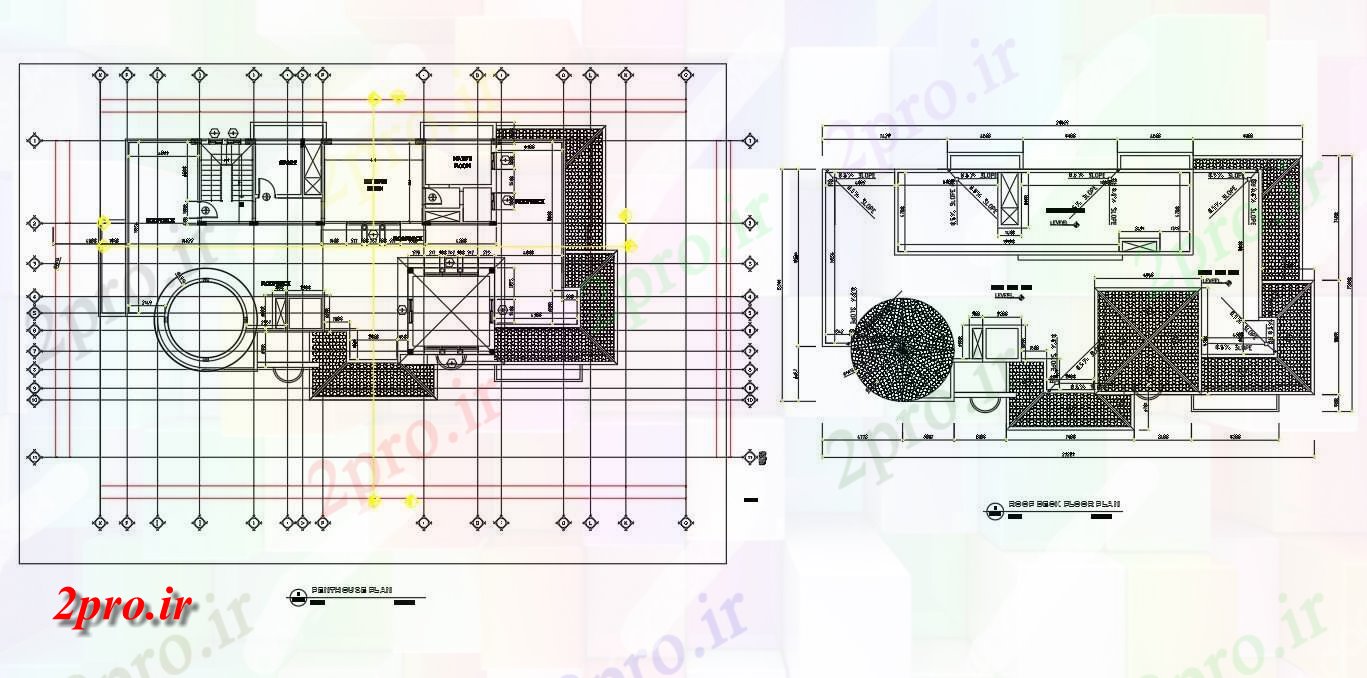 دانلود نقشه مسکونی ، ویلایی ، آپارتمان پیشنهاد عرشه ویلا مسکن سقف و طرحی طبقه پنت هاوس G + 1 نقشه ها اتوکد در دسترس هستند دو بعدی 16 در 30 متر (کد160389)