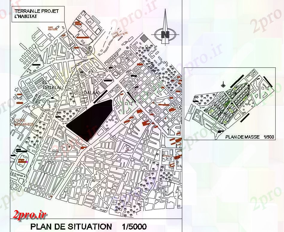 دانلود نقشه برنامه ریزی شهری اتوکد دو بعدی  نشیمن از برنامه ریزی شهر جزئیات طرحی سایت      (کد160413)