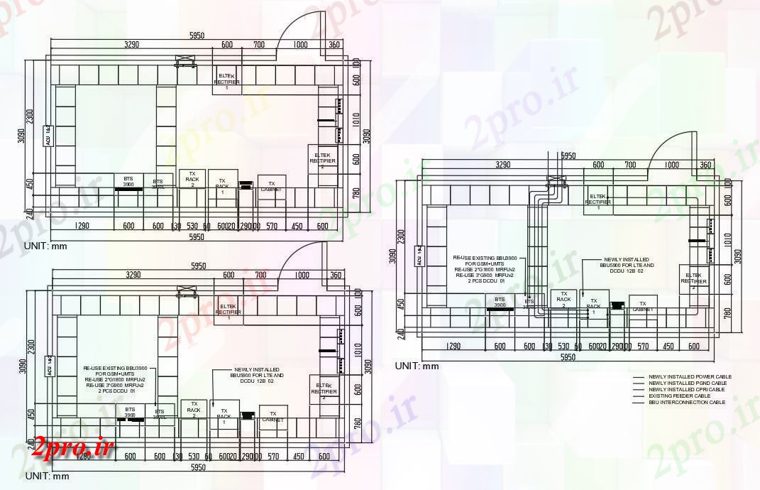 دانلود نقشه پلان مقطعی  اتوکد دو بعدی  نشیمن می دهد به تازگی نصب  چیدمان کابل برج   (کد160422)