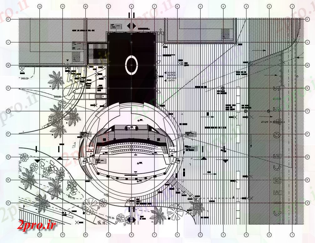 دانلود نقشه جزئیات ساخت و ساز   نشان دادن جزئیات مربوط به طرحی Iمکس تئاتر طبقه همکف و جزئیات (بخشی) (کد160504)