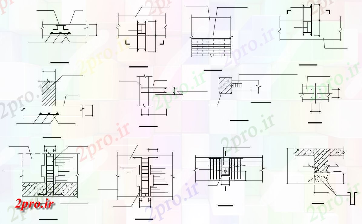 دانلود نقشه پلان مقطعی  طراحی داشتن از جزئیات تقویت T-Beam   (کد160512)