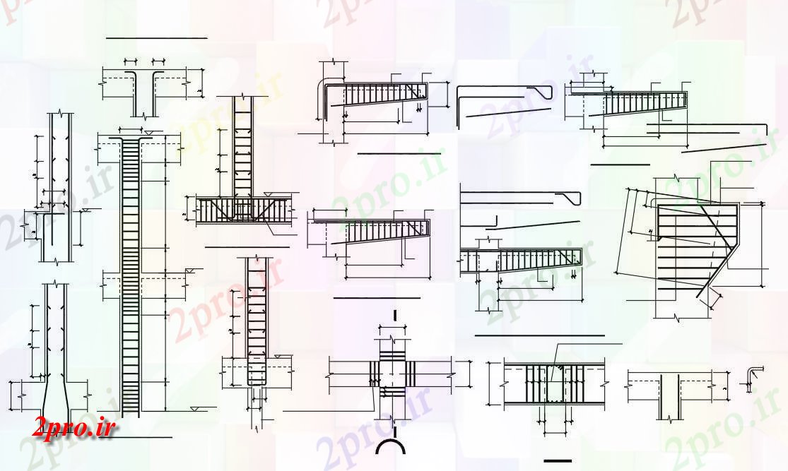 دانلود نقشه پلان مقطعی  طراحی  داشتن بخش های تقویت جزییات  اتوکد (کد160536)