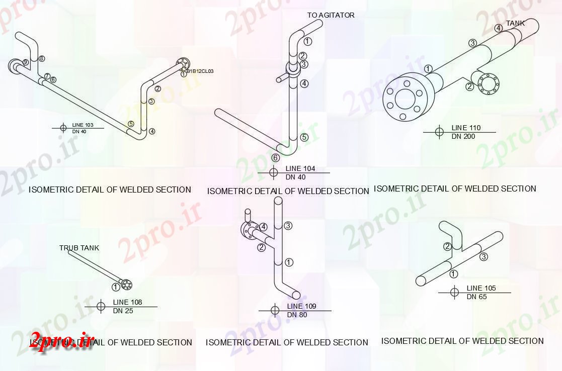 دانلود نقشه پلان مقطعی  تریدی اتوکد   جزئیات جوش   section   دو بعدی  (کد160562)