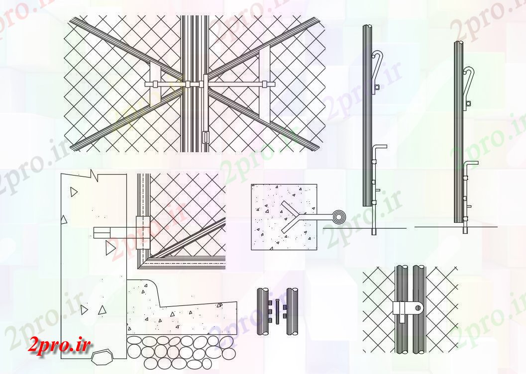 دانلود نقشه پلان مقطعی  دو بعدی  اتوکد   از نظر بخش از پایه و اساس    طراحی   (کد160567)