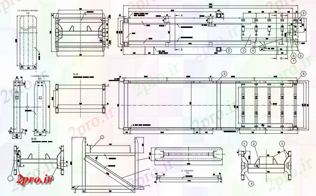 دانلود نقشه پلان مقطعی  دو بعدی  اتوکد   جزئیات بخش غلتکی    طراحی، (کد160571)