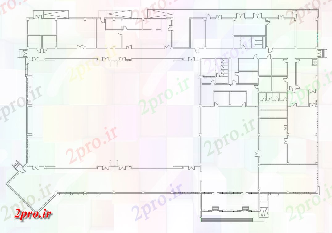 دانلود نقشه مسکونی ، ویلایی ، آپارتمان دو بعدی ساختمان هتل 58 در 80 متر (کد160577)