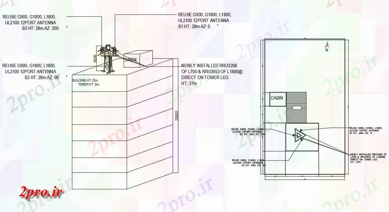دانلود نقشه قالب اسکلت فلزی   طراحی داشتن برنامه و نما جزئیات 12 بنادر پنل آنتن بالا building اتوکد  نصب (کد160587)