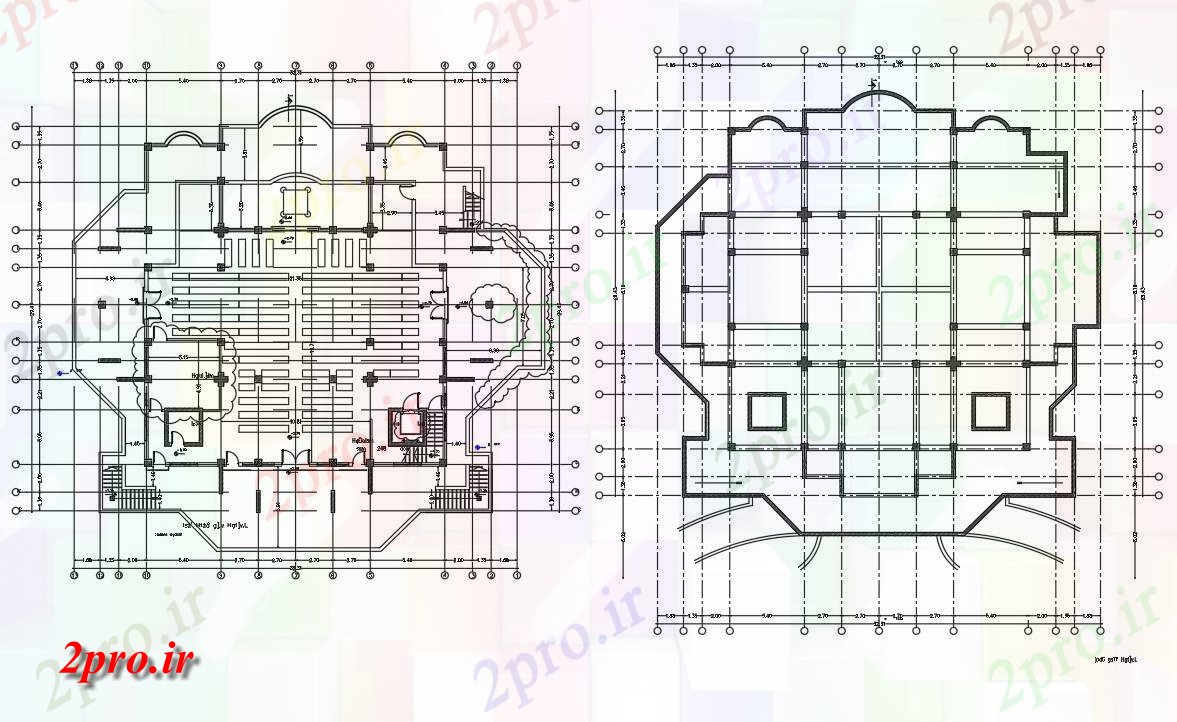 دانلود نقشه کلیسا - معبد - مکان مذهبی اتوکد  طراحی داشتن جزئیات طرحی طبقه از کلیسا   دو بعدی   (کد160597)