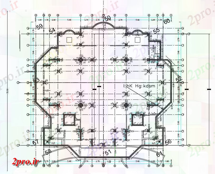 دانلود نقشه ساختمان اداری - تجاری - صنعتی معماری ساختمان مرکز طرحی خط 30 در 33 متر (کد160659)