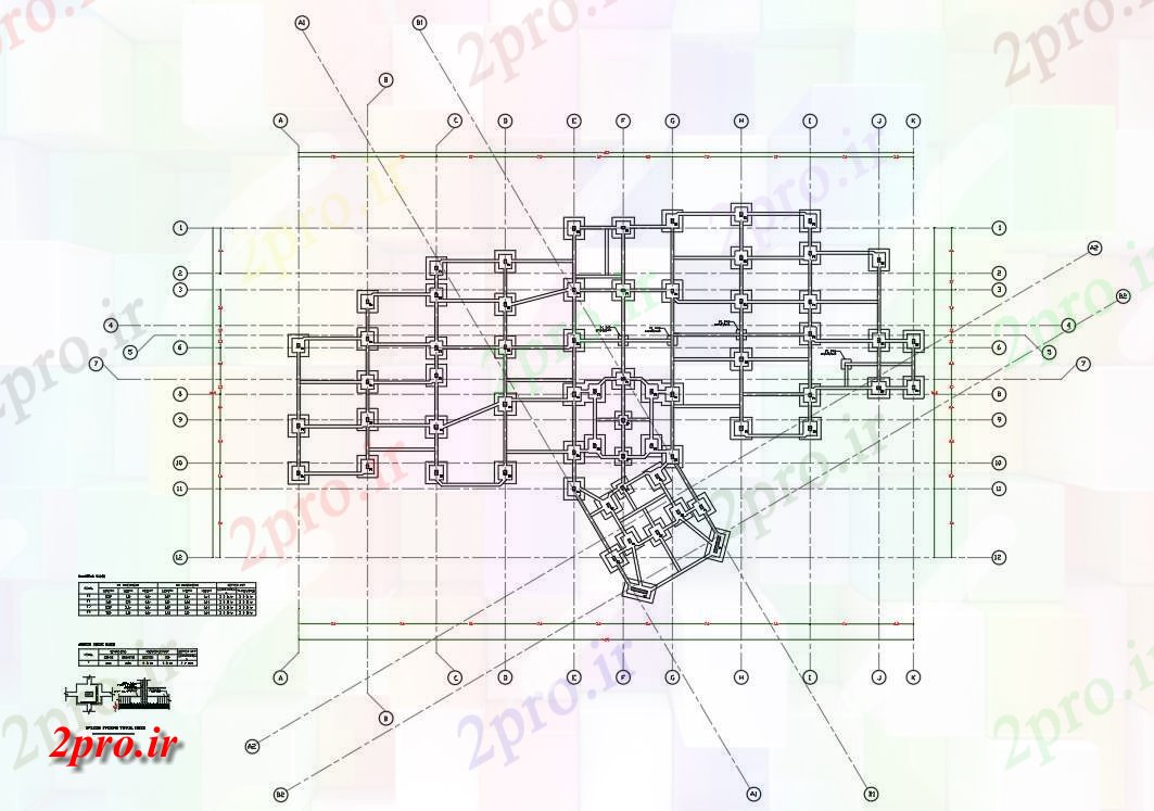 دانلود نقشه جزئیات پایه  جای پای و پایه و اساس طرحی از ساختمان مدرسه نشان می دهد علامت گذاری در طراحی  انجام شد   دو بعدی   (کد160717)