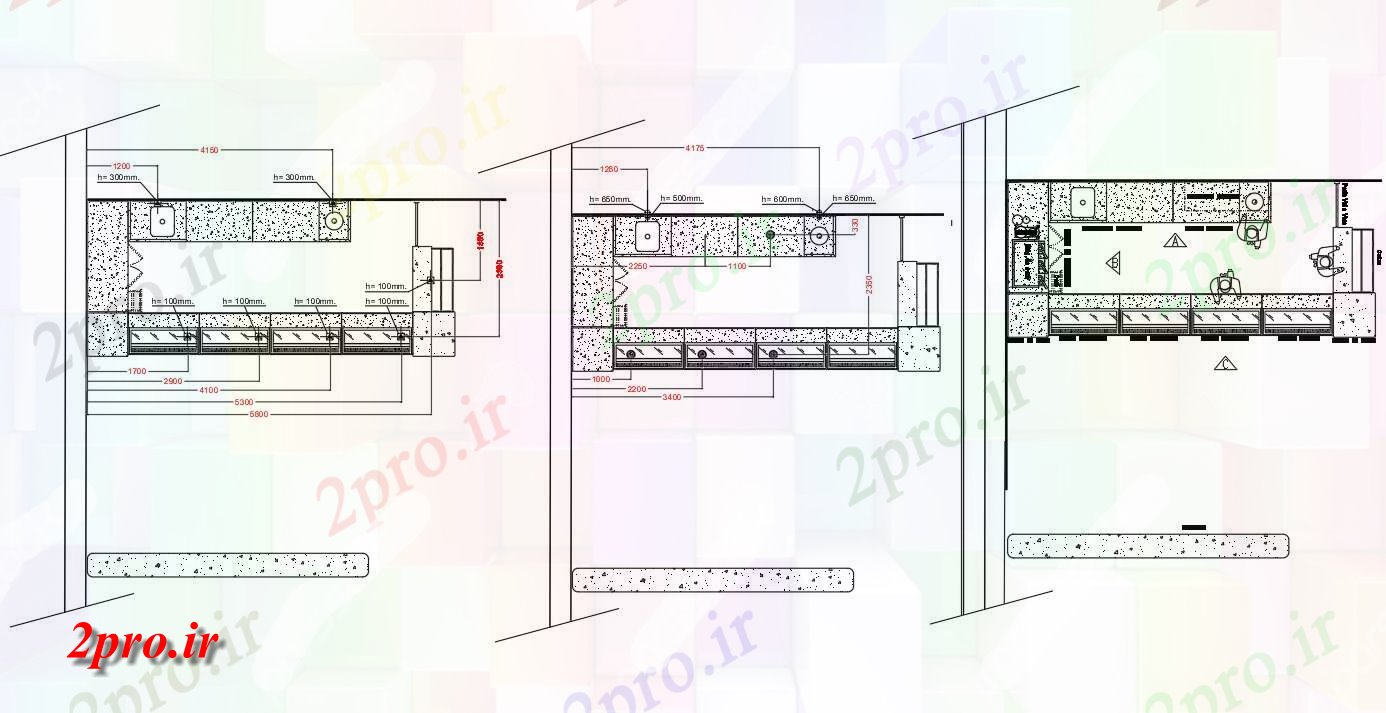 دانلود نقشه جزئیات طراحی ساخت آشپزخانه اتوکد دو بعدی   رسم مدل نشان می دهد جزئیات اتاق یخچال و فریزر برای نگهداری مواد غذایی      (کد160792)