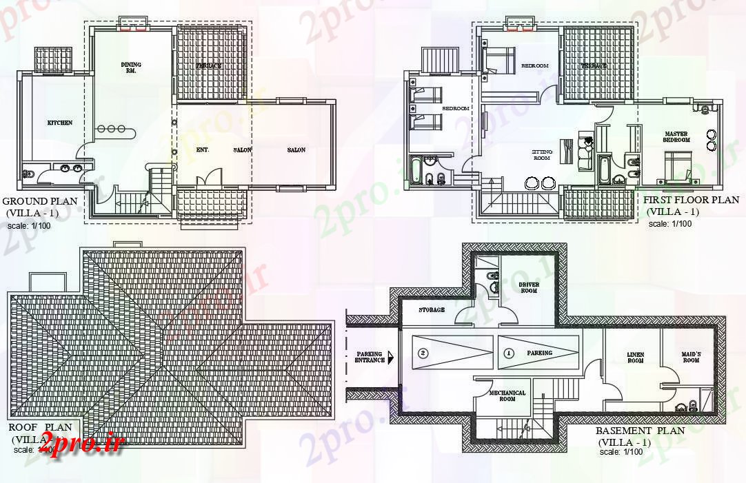 دانلود نقشه مسکونی ، ویلایی ، آپارتمان طراحی داشتن کف ویلا دو بعدی plan 12 در 19 متر (کد160812)