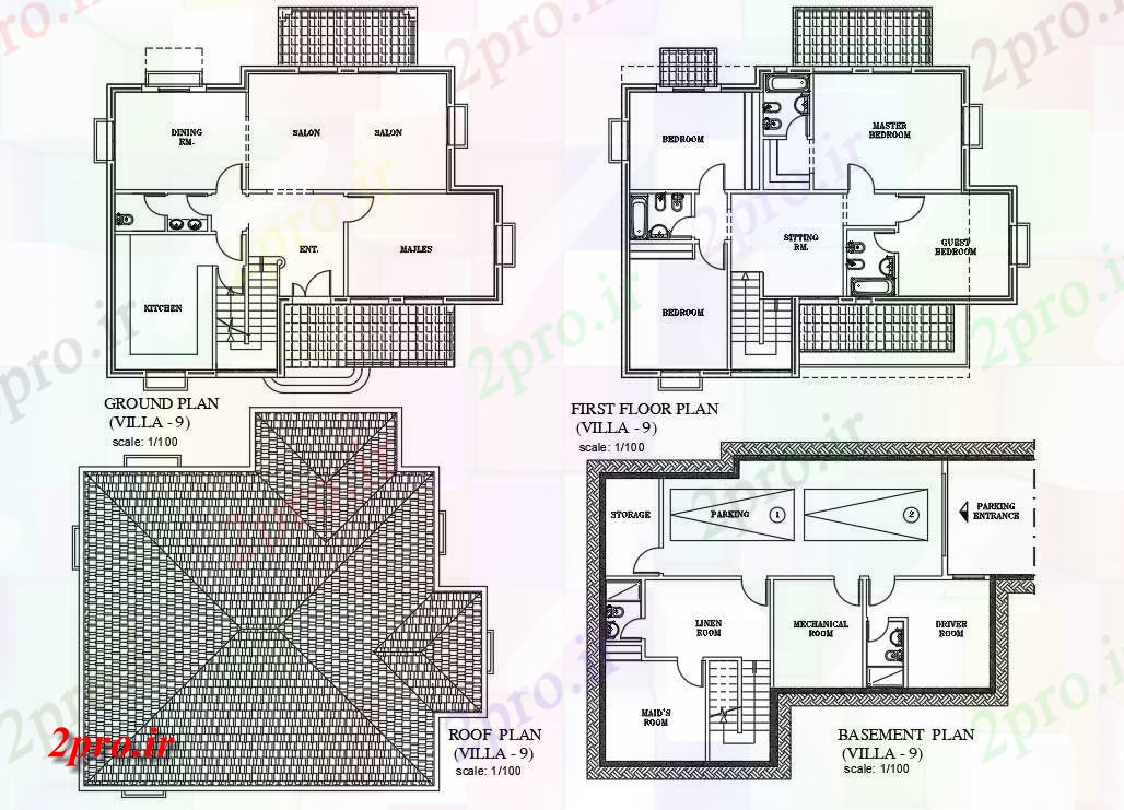 دانلود نقشه مسکونی ، ویلایی ، آپارتمان اتوکد دو بعدی داشتن طرحی طبقه ویلا با زیرزمین دو امکانات پارکینگ (طرحی ویلا) دو بعدی 14 در 15 متر (کد160816)