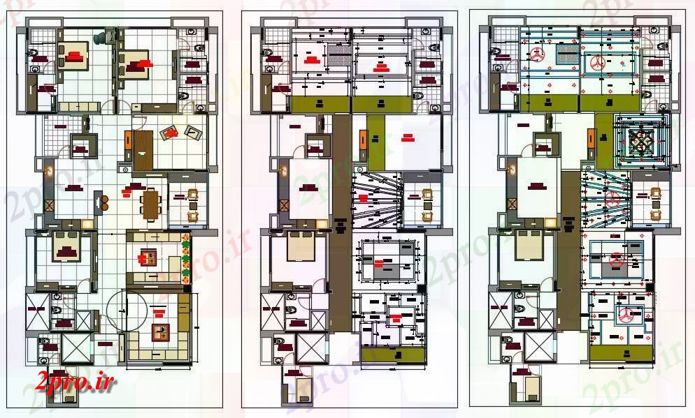 دانلود نقشه مسکونی ، ویلایی ، آپارتمان طرحی خانه BHK با سقف و برق چیدمان نشیمن 13 در 25 متر (کد160932)