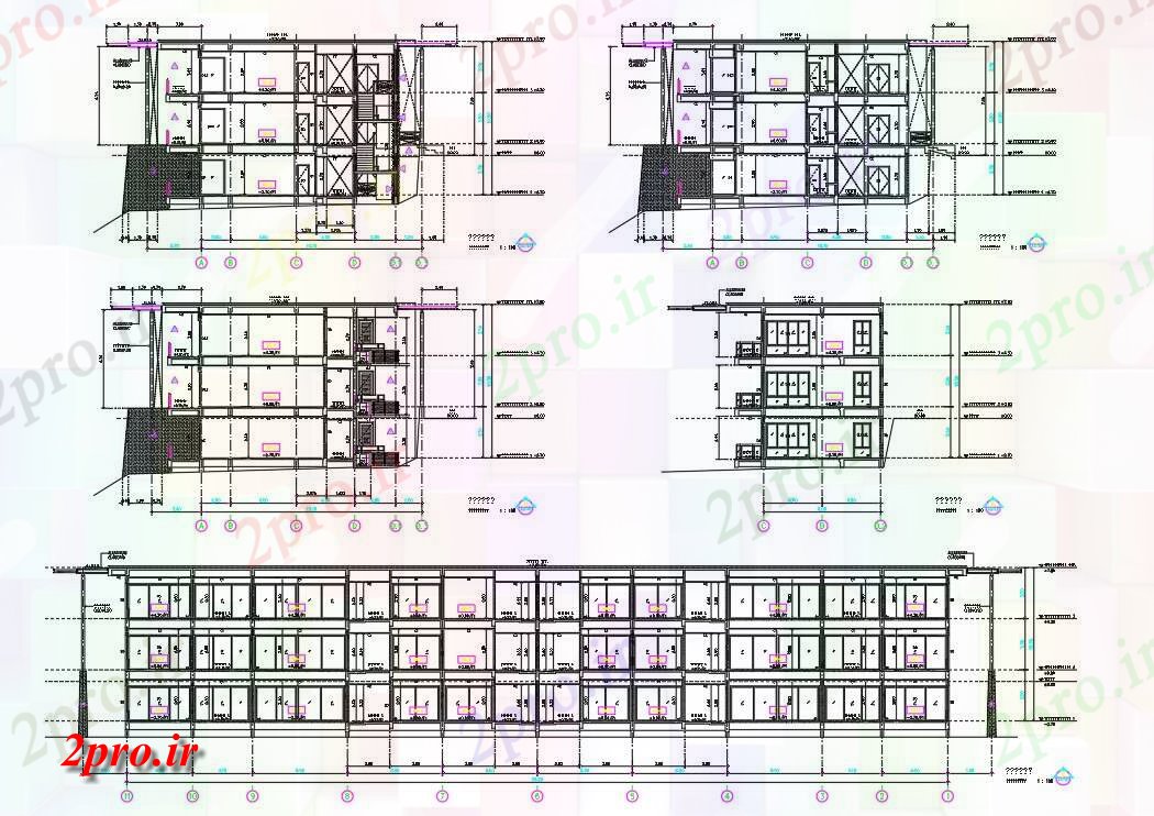 دانلود نقشه مسکونی  ، ویلایی ، آپارتمان  سطحی آپارتمان   ساختمان (بخشی) نما نشیمن  (کد160961)